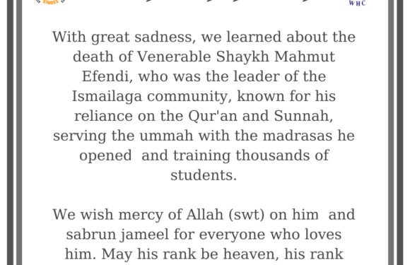 With great sadness, we learned about the death of verenable Shaykh Mahmut Efendi.